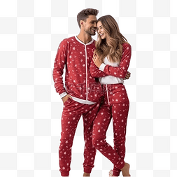 甜蜜的年轻夫妻图片_一对甜蜜的恋人穿着圣诞服装，在