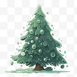 圣诞树剪贴画 圣诞树顶部有气泡