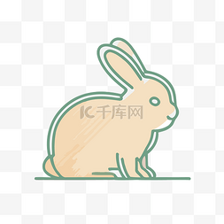 可爱的兔子图标说明 向量