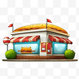 可爱汉堡包图片_快餐店