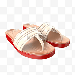 夏季拖鞋组合物隔离 3d 渲染