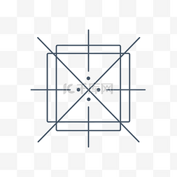 正方形中矩形箭头的简单矢量图解
