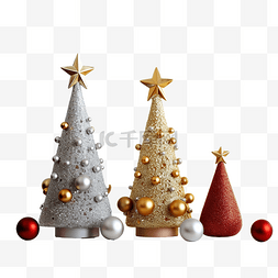 金球圣诞树图片_木桌上有圣诞树的圣诞装饰