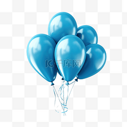 蓝色气球 PNG 文件