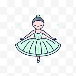 绿色连衣裙图片_穿着绿色连衣裙的女孩芭蕾舞演员