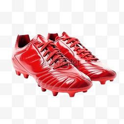 新的红色足球鞋