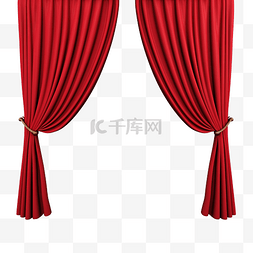 窗帘织物图片_红色天鹅绒电影院和剧院窗帘表演