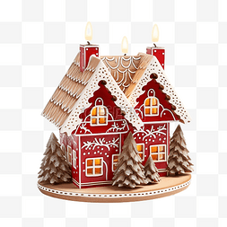 烛台金图片_房子形状的圣诞假期装饰烛台