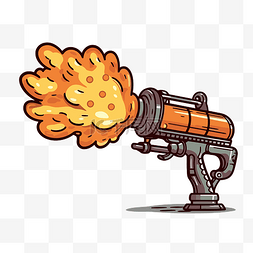 枪喷射图片_火焰喷射器剪贴画卡通形象的火焰