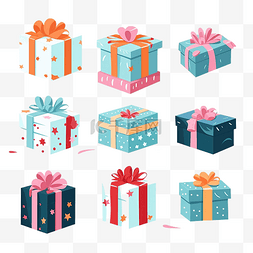 礼品盒图图片_平面风格的礼品盒