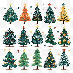 局域网海报图片_不同风格的圣诞树