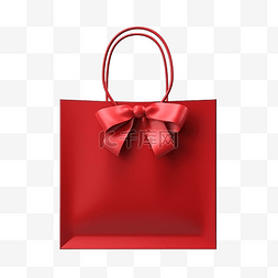 购物袋插图图片_3d 渲染圣诞购物袋插图