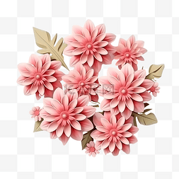 粉花图片_可爱的3D盛开的花朵花卉装饰