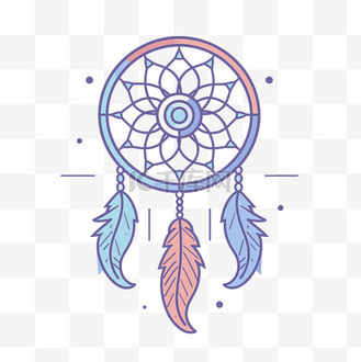 捕梦网的插画 向量
