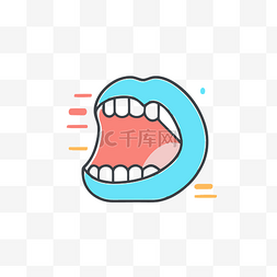 嘴里有牙齿，嘴巴张开 向量