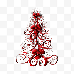 红丝带圣诞树剪贴画