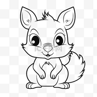 免抠元素松鼠轮廓草图的黑白卡通画 向量个人vip和企业vip免费下载免