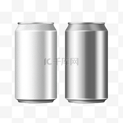 啤酒铝罐图片_逼真的铝罐，带水滴，用于模拟苏