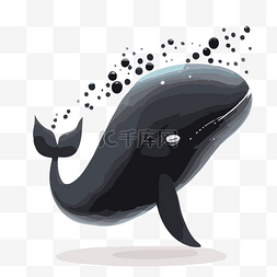 鲸鱼喷水柱图片_黑鯨 向量
