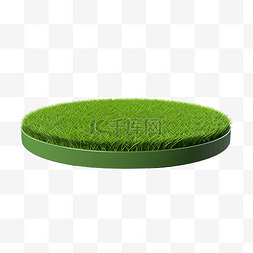 圆形白色地毯图片_圆形表面覆盖着绿草隔离3D渲染插