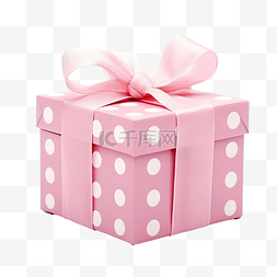 可爱背景波点图片_带点的粉红色礼盒