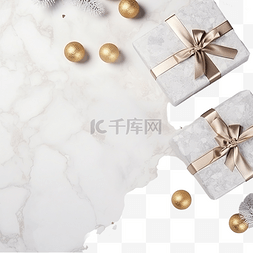 漂亮的礼品盒图片_灰色表面上漂亮的礼品盒和圣诞装