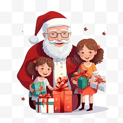 孙女和爷爷图片_祖父带着儿子和孙女在圣诞节装饰