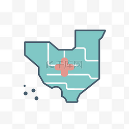 德克萨斯州地图形状的 colorusa 医