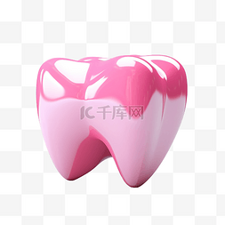 粉红色牙齿光滑