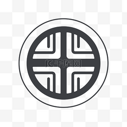 白色圆圈中带有十字的圆形亚洲符