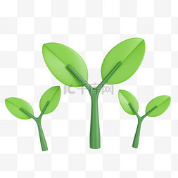 环保绿色小树苗图片_3D植树节小树苗设计