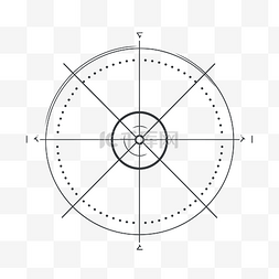 带矢量线隔离的精密罗盘圆形矢量