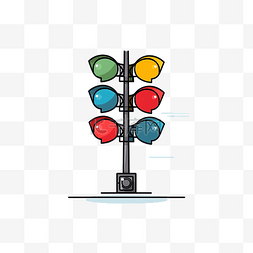 红绿灯透明素材图片_交通灯柱轮廓样式png插图