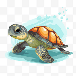 卡通乌龟素材图片_自由海龟 向量