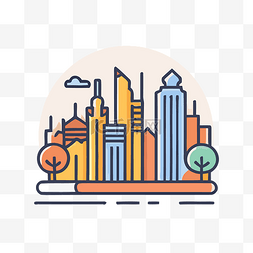 城市项目图片_用于项目开发的现代风格线图标的