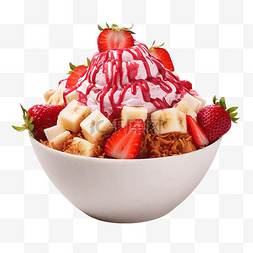 bingsu 草莓红酱 3d 渲染