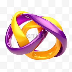 彩色的弯曲彩虹图片_紫色和黄色动态塑料生动物体的时