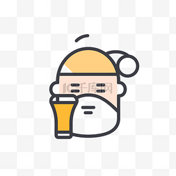 简单圣诞老人图片_戴着圣诞老人帽子的男人在线图标