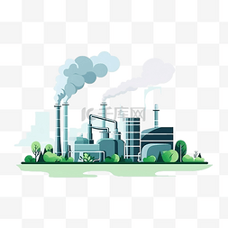 碳排放图片_简约风格的天然气公司插图