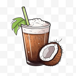 椰子饮料涂鸦
