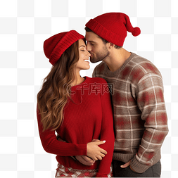 人得图片_照片显示年轻夫妇在圣诞节期间拥