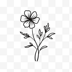 手绘艺术花卉图片_花线性插图树枝剪影植物着色元素