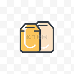 橙色和黄色罐子里的标签 向量