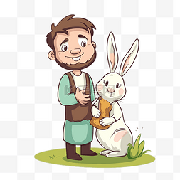 兔子看图片_lds 复活节剪贴画 男人抱着一只兔