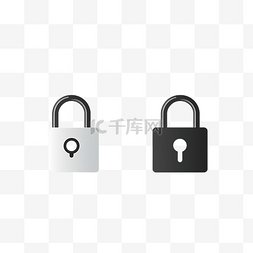 挂锁和错误标记插图以最小的风格