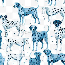 斑点狗图案图片_蓝色斑点狗图案
