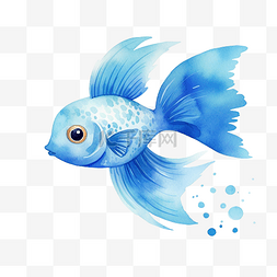 可爱的鱼蓝色的鱼海洋生物鱼插画