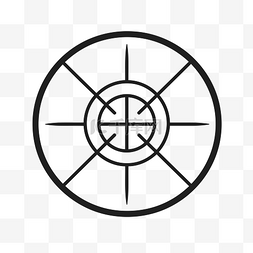 rohs标图片_圆圈中的线性轮廓指南针标志 向