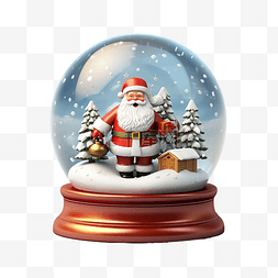 圣诞雪球与闪亮的雪圣诞老人