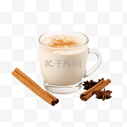 香料粉图片_传统土耳其饮料 salep，配肉桂棒和